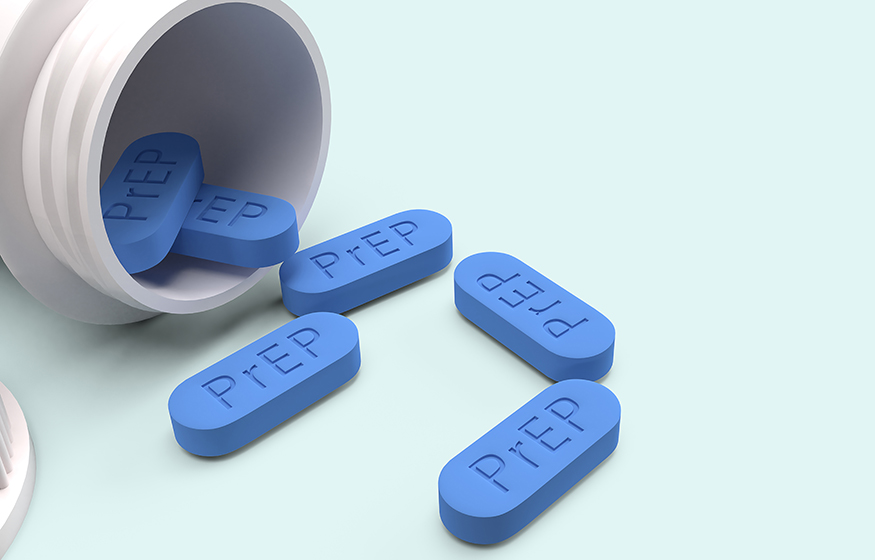 PrEP is HIV prevention pill for medical concept 3d rendering